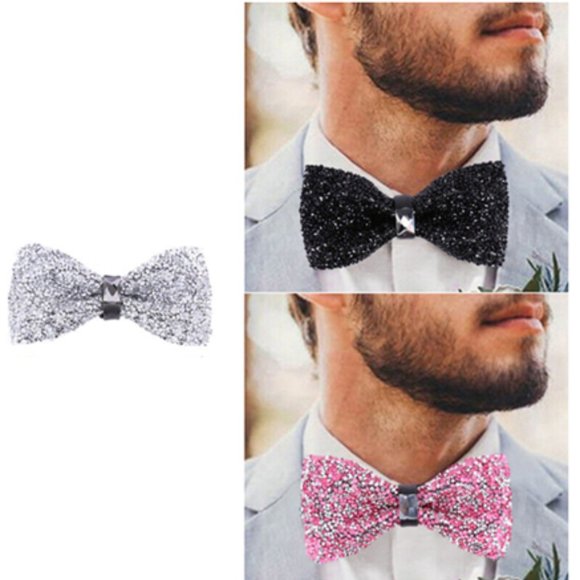 NEW Rhinestone Glitter Bow-Tie - Adjustable & Multiple Colors Available! - Picture 4 of 9